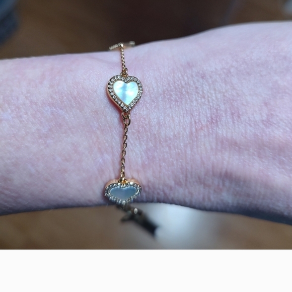 Kate Spade Gold and White Heart Bracelet - Picture 2 of 4